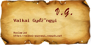 Valkai Gyöngyi névjegykártya